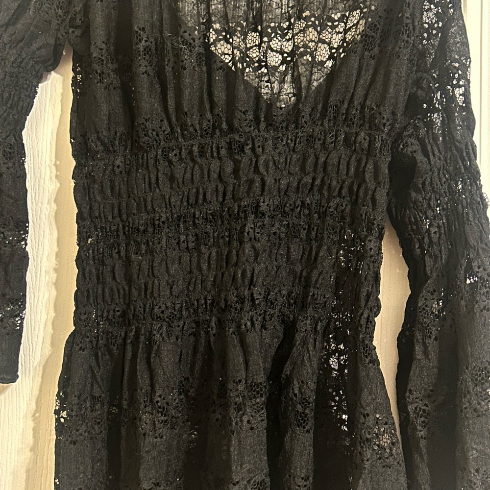 Cowgirl Tuff Black Lace Dress Medium
